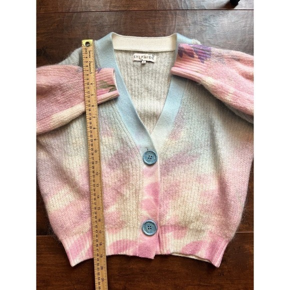 Fangyan Sylphide Dominique Multi Color Mohair Blend Fairytale Cardigan Womens S - Picture 6 of 8